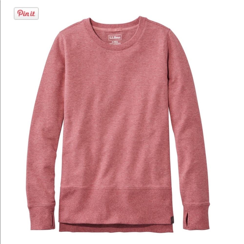 LLBean Womens Bean Split Hem Sweatshirt, Dark Plum Rose Heather, Small